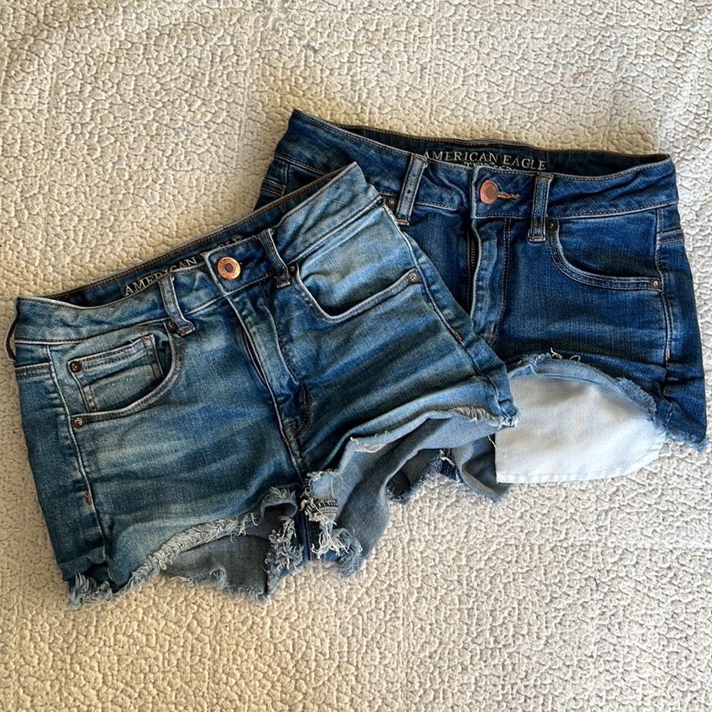 Two American eagle denim shorts